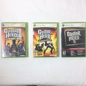Bundle of Xbox 360 games Guitar hero 1,3 and 5